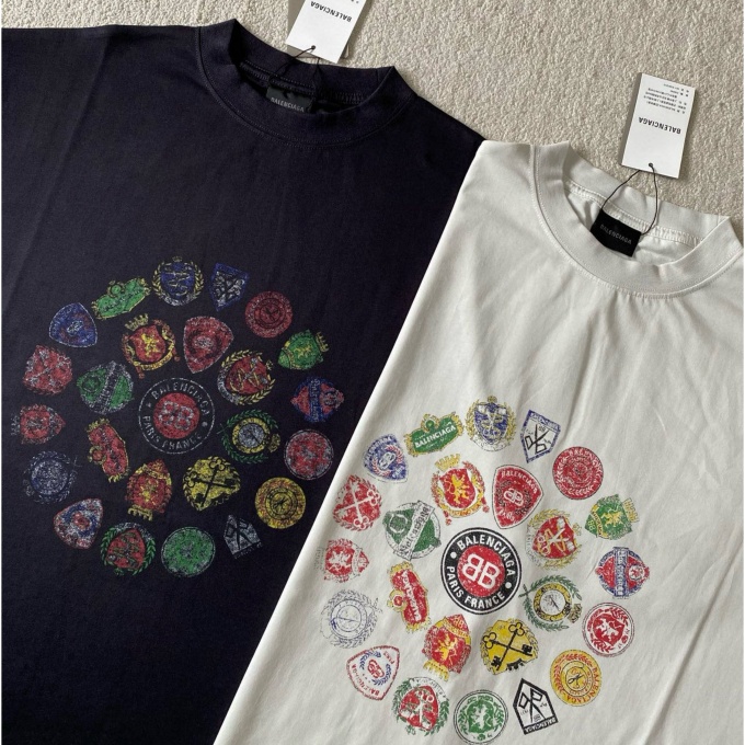 balenciaga logo print t-shirt